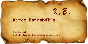 Kircz Barnabás névjegykártya